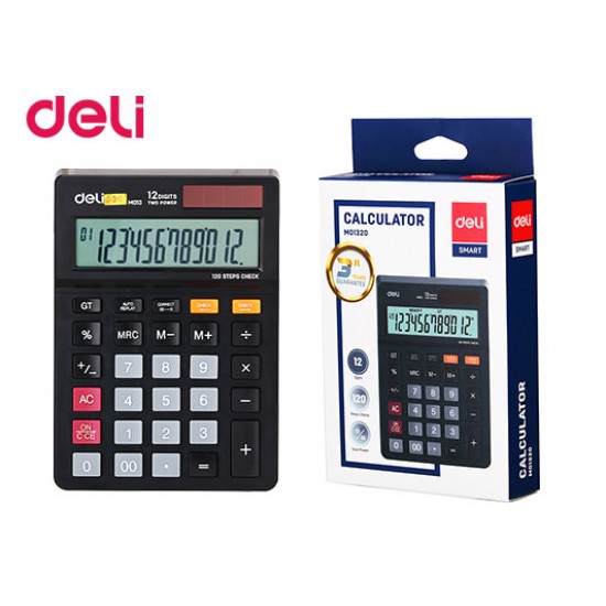 DELI ΑΡΙΘΜΟΜΗΧΑΝΗ 12 ΨΗΦΙΩΝ 14.9x10.4x2.6cm SMART ΜΑΥΡΗ